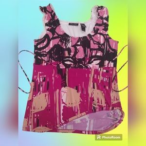Axcess lined peasant blouse top women L